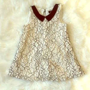 EUC 2T Zunie (Nordstrom) Cream & Black Lace Dress!